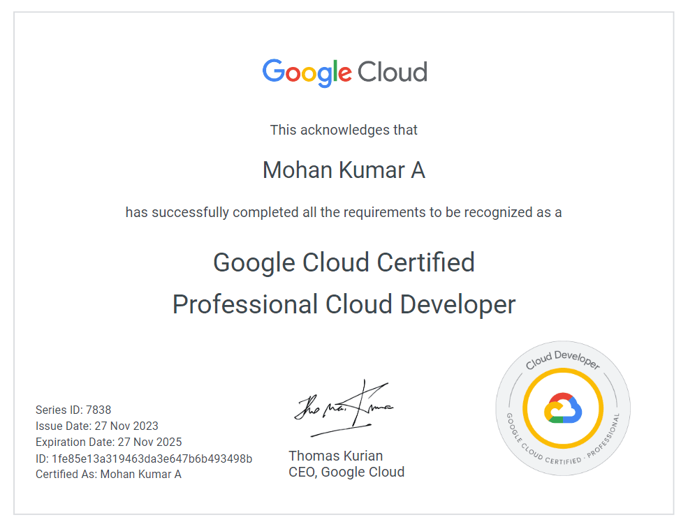 my certificates