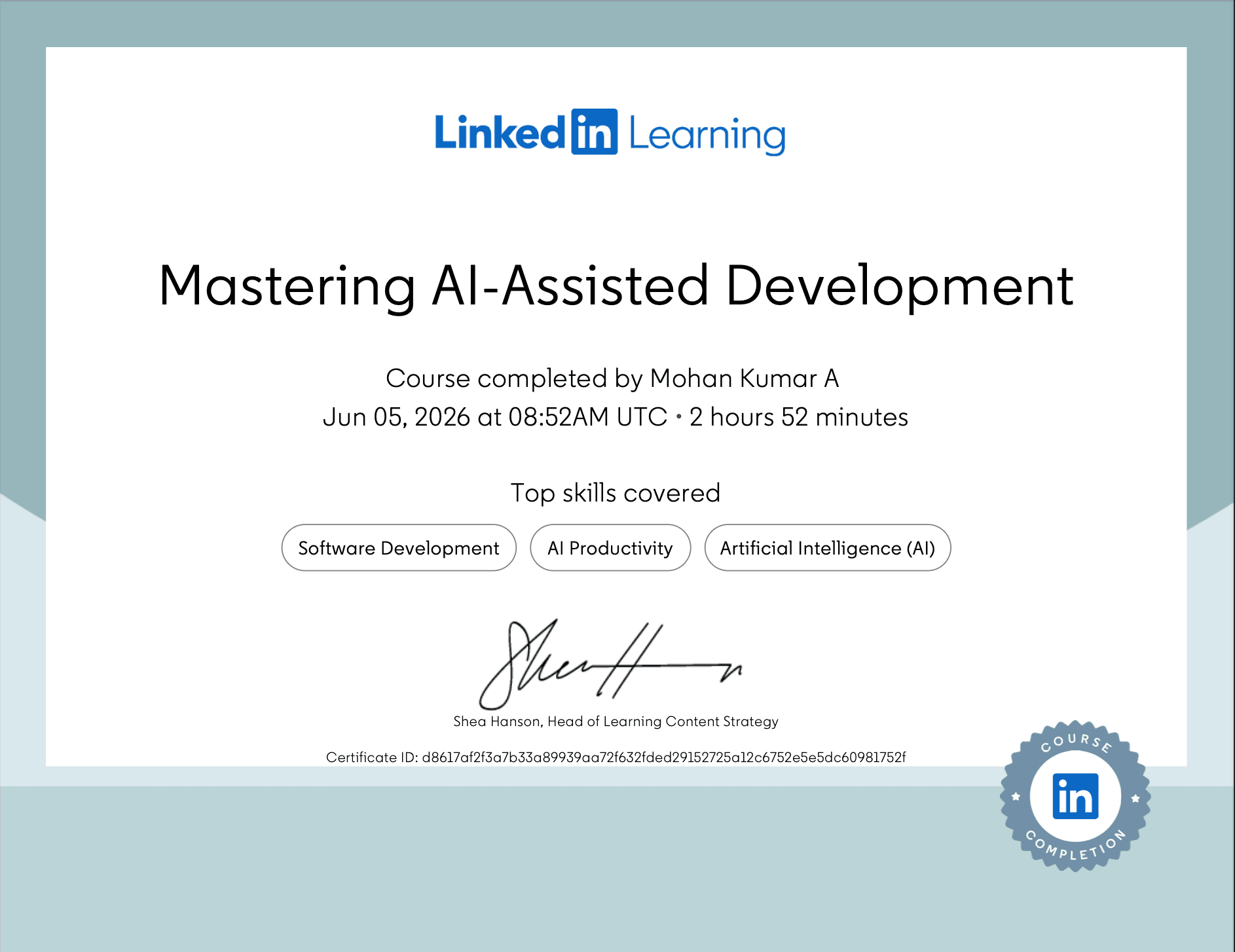 my certificates
